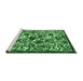 Sideview of Machine Washable Persian Emerald Green Traditional Area Rugs, wshtr4367emgrn