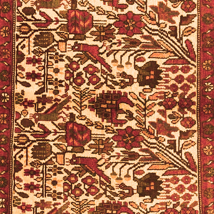 Serging Thickness of Machine Washable Persian Orange Traditional Area Rugs, wshtr4367org