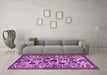 Machine Washable Persian Purple Traditional Area Rugs in a Living Room, wshtr4367pur