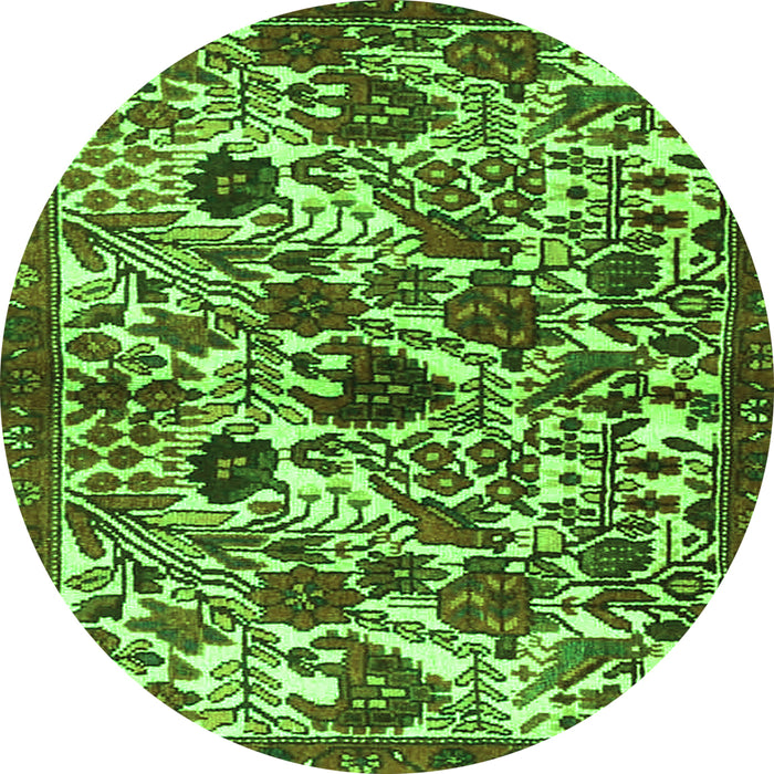 Square Persian Green Traditional Rug, tr4367grn