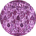 Round Persian Purple Traditional Rug, tr4367pur