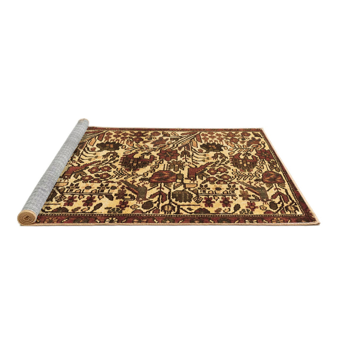 Sideview of Machine Washable Persian Brown Traditional Rug, wshtr4367brn