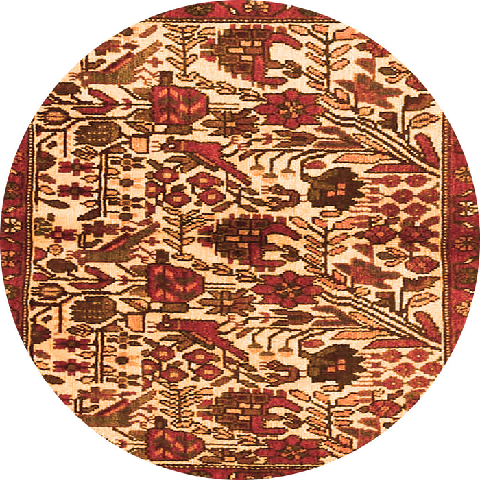 Machine Washable Persian Orange Traditional Area Rugs, wshtr4367org