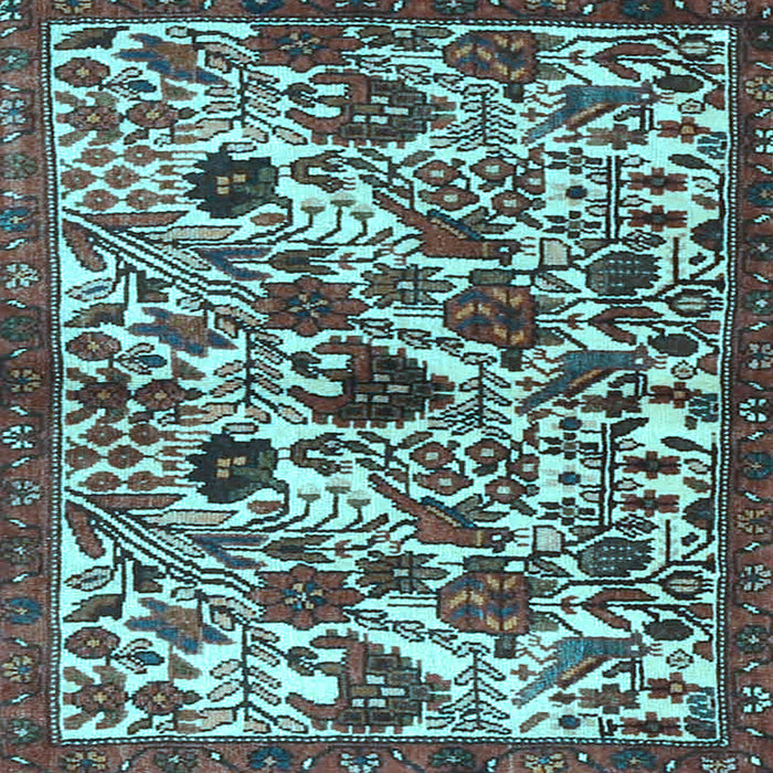 Square Machine Washable Persian Light Blue Traditional Rug, wshtr4367lblu
