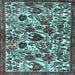 Square Machine Washable Persian Light Blue Traditional Rug, wshtr4367lblu