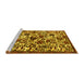 Sideview of Machine Washable Persian Yellow Traditional Rug, wshtr4367yw