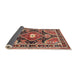 Sideview of Traditional Saffron Red Medallion Rug, tr4368