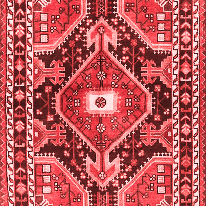 Machine Washable Medallion Red Traditional Rug, wshtr4368red