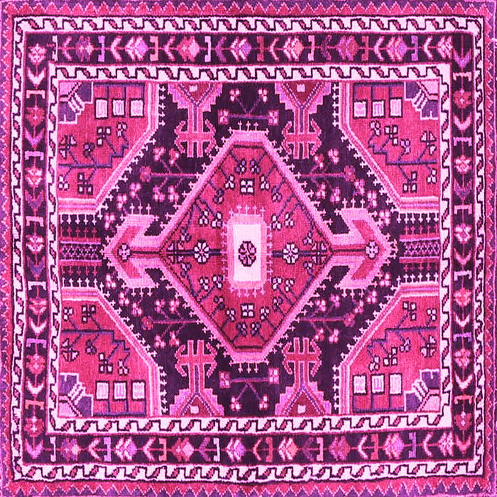 Square Medallion Pink Traditional Rug, tr4368pnk