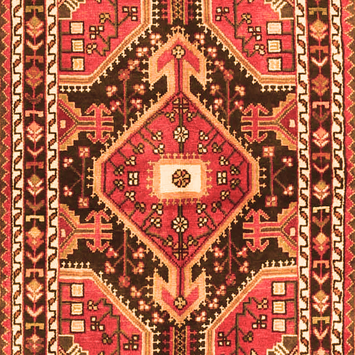 Serging Thickness of Machine Washable Medallion Orange Traditional Area Rugs, wshtr4368org