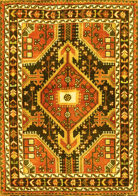 Medallion Yellow Traditional Rug, tr4368yw