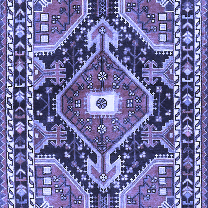Machine Washable Medallion Blue Traditional Rug, wshtr4368blu