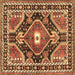 Square Medallion Brown Traditional Rug, tr4368brn