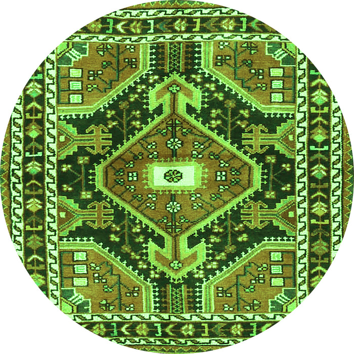 Machine Washable Medallion Green Traditional Area Rugs, wshtr4368grn