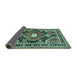 Sideview of Medallion Turquoise Traditional Rug, tr4368turq