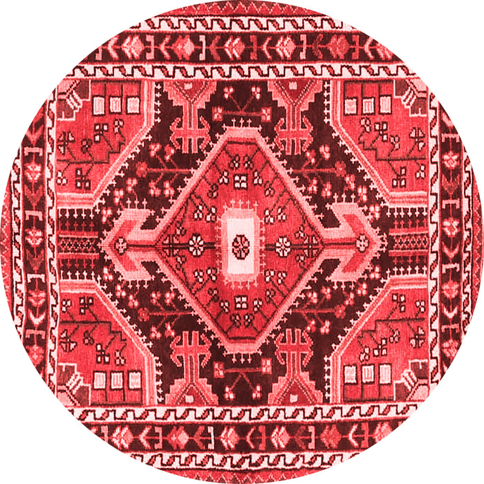 Machine Washable Medallion Red Traditional Rug, wshtr4368red