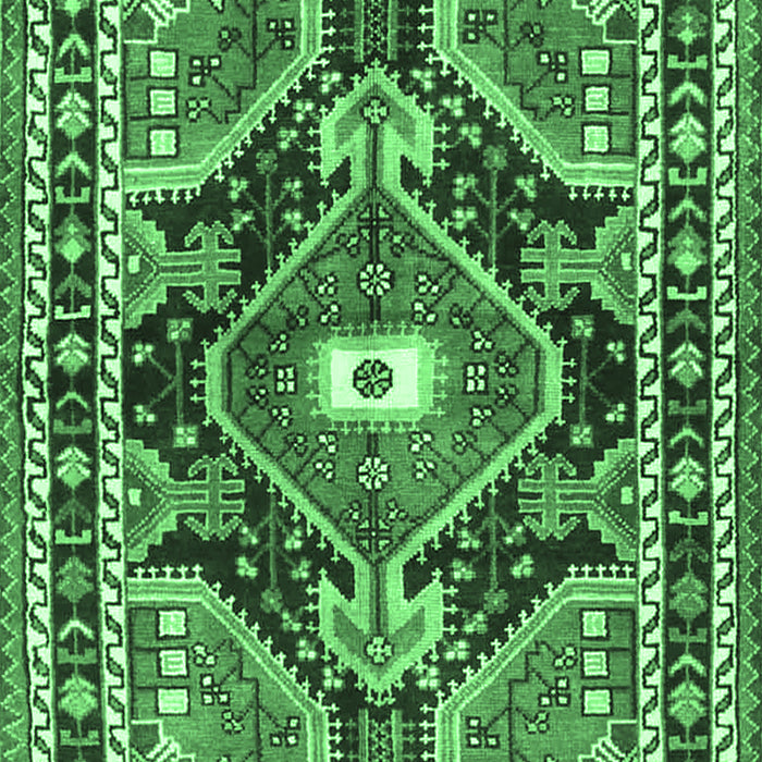 Medallion Emerald Green Traditional Rug, tr4368emgrn