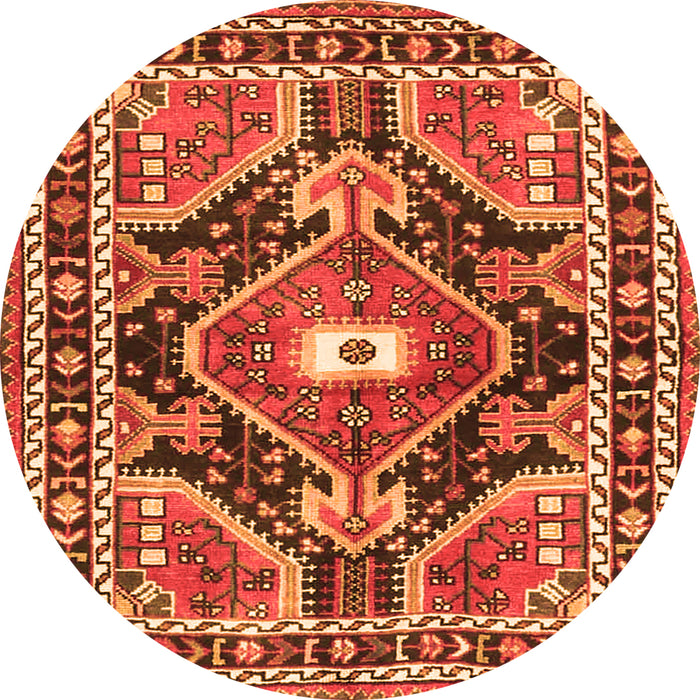 Square Medallion Orange Traditional Rug, tr4368org