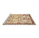 Sideview of Machine Washable Traditional Brown Gold Rug, wshtr4369