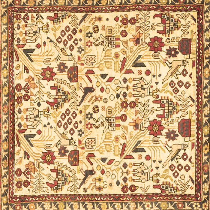Square Animal Brown Traditional Rug, tr4369brn