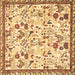 Square Animal Brown Traditional Rug, tr4369brn