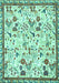 Machine Washable Animal Turquoise Traditional Area Rugs, wshtr4369turq