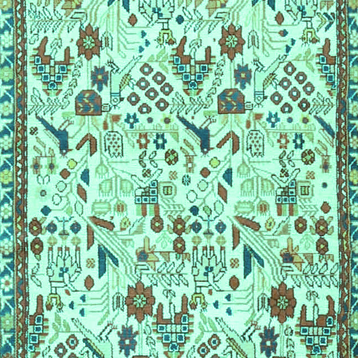 Machine Washable Animal Turquoise Traditional Area Rugs, wshtr4369turq