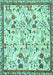 Animal Turquoise Traditional Rug, tr4369turq