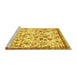 Sideview of Machine Washable Animal Yellow Traditional Rug, wshtr4369yw