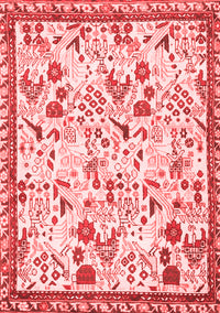 Animal Red Traditional Rug, tr4369red