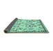 Sideview of Animal Turquoise Traditional Rug, tr4369turq