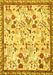 Animal Yellow Traditional Rug, tr4369yw