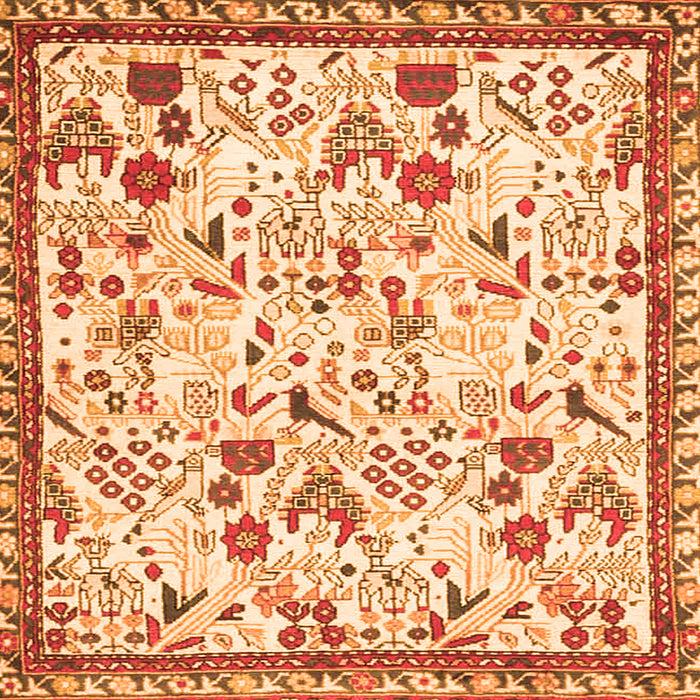 Serging Thickness of Animal Orange Traditional Rug, tr4369org