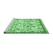 Sideview of Machine Washable Animal Emerald Green Traditional Area Rugs, wshtr4369emgrn