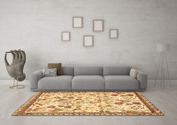 Machine Washable Animal Brown Traditional Rug in a Living Room,, wshtr4369brn