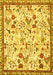 Machine Washable Animal Yellow Traditional Rug, wshtr4369yw
