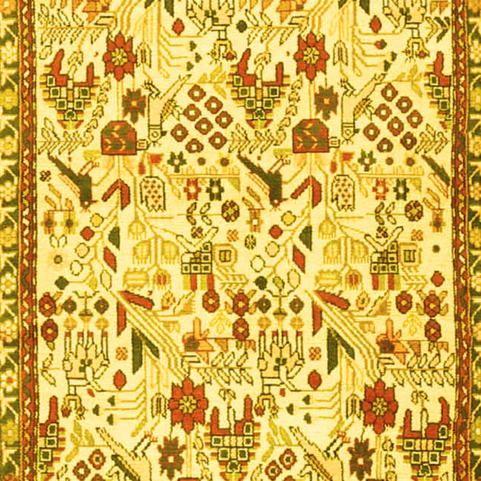 Machine Washable Animal Yellow Traditional Rug, wshtr4369yw