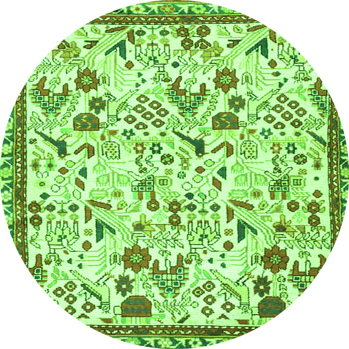 Square Animal Green Traditional Rug, tr4369grn