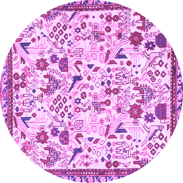 Round Animal Purple Traditional Rug, tr4369pur