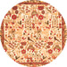 Square Animal Orange Traditional Rug, tr4369org