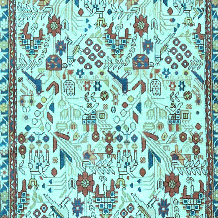 Machine Washable Animal Light Blue Traditional Rug, wshtr4369lblu
