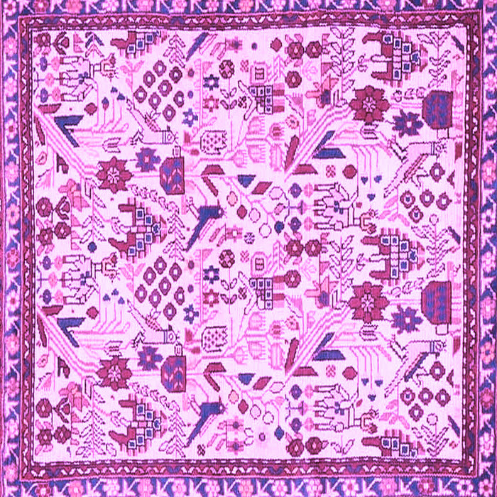 Square Animal Purple Traditional Rug, tr4369pur