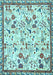 Animal Light Blue Traditional Rug, tr4369lblu