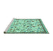 Sideview of Machine Washable Animal Turquoise Traditional Area Rugs, wshtr4369turq