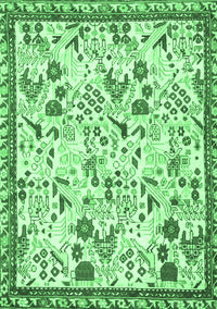 Animal Emerald Green Traditional Rug, tr4369emgrn