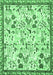 Animal Emerald Green Traditional Rug, tr4369emgrn