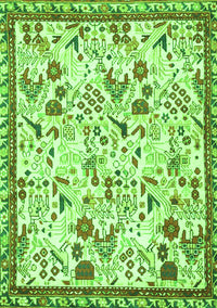 Animal Green Traditional Rug, tr4369grn