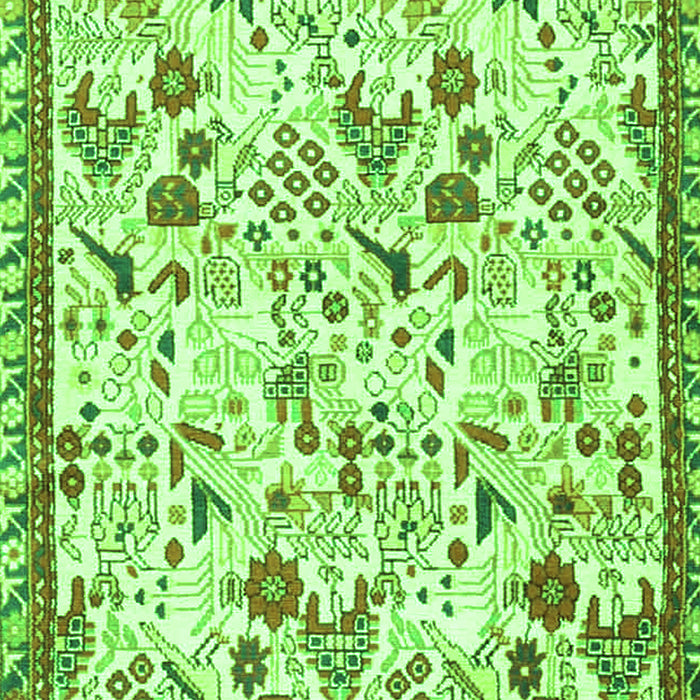 Animal Green Traditional Rug, tr4369grn