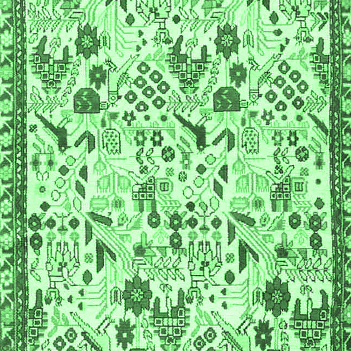 Machine Washable Animal Emerald Green Traditional Area Rugs, wshtr4369emgrn