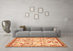 Machine Washable Animal Orange Traditional Area Rugs in a Living Room, wshtr4369org